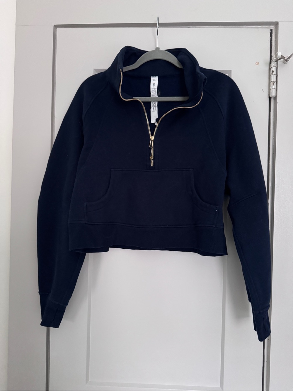lululemon scuba Navy Half-Zip Cropped Pullover